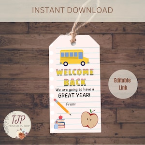 Welkom terug op school-tag voor studenten eerste schooldag cadeau-tag voor terug naar school welkomsttag voor 1e schooldag welkom terug-tag