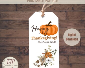 Happy Thanksgiving gunst tag, herfst traktatie tag, herfst personeel waardering tag, herfst cadeau tags, afdrukbare Thanksgiving cadeau tag