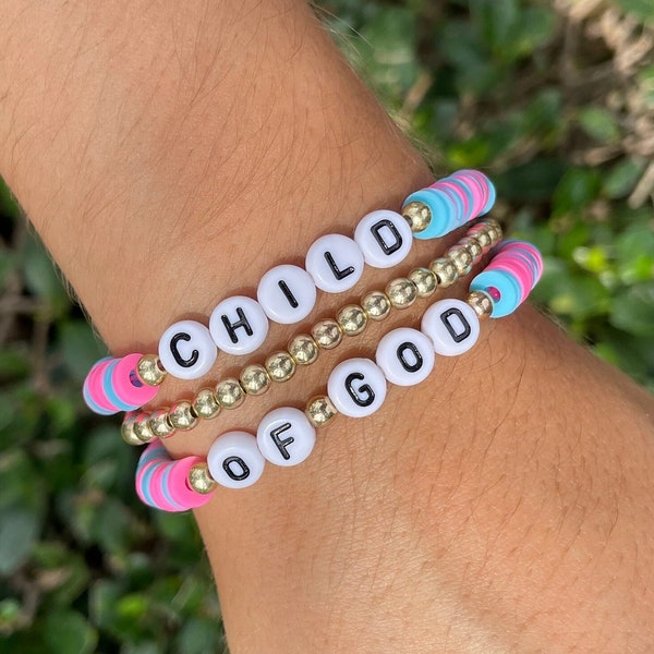 Child of God Bracelet Set Christian Jewelry For Women Bracelet for Women Faith Bracelet Beaded Jewelry Baptism Gift Christian Gift For Women