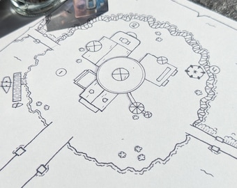 Lakeside Fantasy City, Landkarte für Dungeons and Dragons, Daggerheart, Fantasy RPG, TTRPG (DIGITALES Produkt)