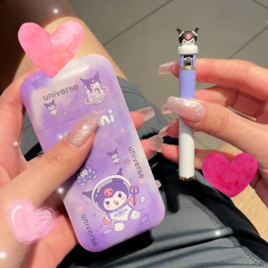 Kuromi Cigarette Case Lighter Set Hello Kitty Lighter Etsy