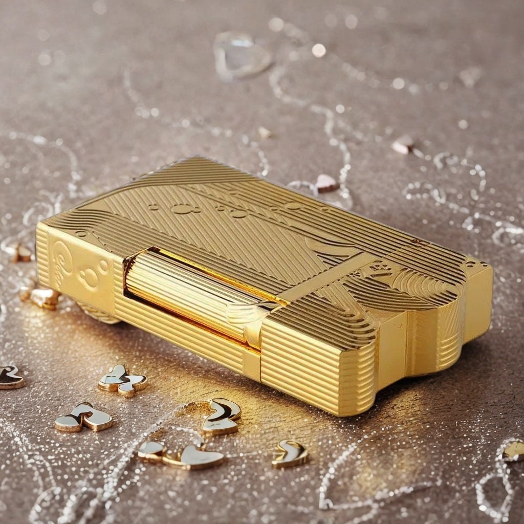 Buy Gold Engraved Sanji Lighter Dupont Style Lighter Butane Online in