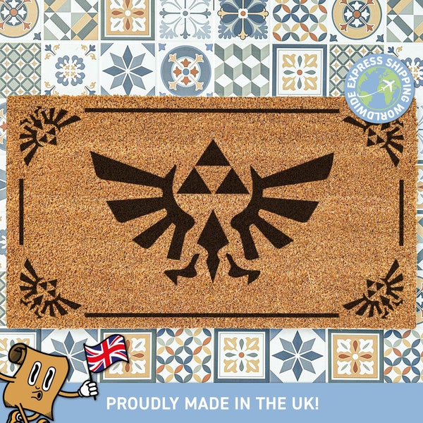 Zelda Tears Of The Kingdom Doormat | The Legend Of Zelda | Tri Force | Zelda Doormat | Gift For Him | Nintendo Game Gift | Link