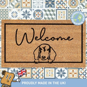 Sausage Dog Welcome Doormat  | Wiener Dog | Personalized Sausage Dog Gift | Gift For Sausage Dog Lovers | Custom Made Wiener Dog Mat