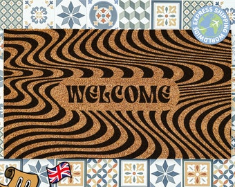 Custom Trippy Welcome Doormat | Housewarming Gift | Porch Decor | Closing & Wedding Gift | New Home Gift | Coir Door Mat | Fast Shipping