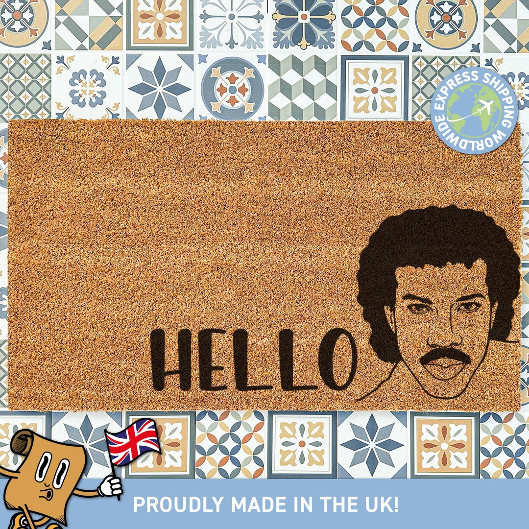 Lionel Richie Hello Doormat Doormat Funny Song Lyric Door Mat Ritchie