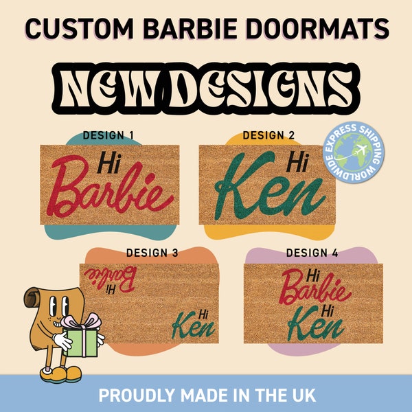 New Barbie Welcome Doormat | Barbie Movie Housewarming Doormat For Homeowner | Personalized Home Decor For Her | Gifts For Him And Her
