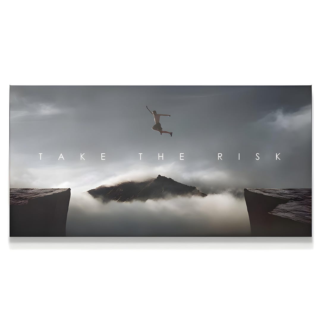 Taking Risks Art Take the Risk Motivational Quote Canvas Painting Wall Art Home Decor ...