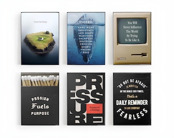 Motivationsposter, Set mit 14 DRUCKEN, Bürodekor Motivation Wandkunst Inspirierende Zitate Erfolgsmotivation Home Office Prints