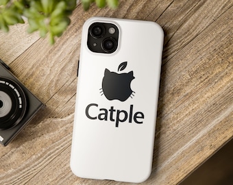 Apple Cat Phone Case - Funny Cat Art Phone Case gift for cat lover for iPhone 15 Pro Max, 14, 13, 12, 11