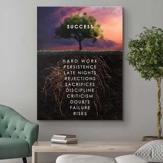Jesiess Art - Quadro Su Tela 60x90cm Albero Del Successo - Motivazionale Con Citazioni Imprenditore