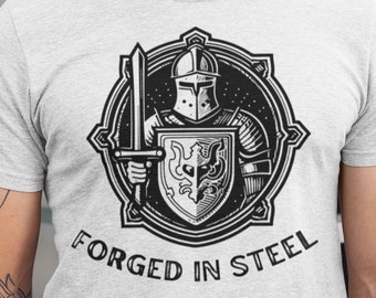 Forjado en acero - ¡Abraza la fuerza del caballero armado en esta poderosa camiseta!