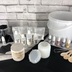 Jesmonite Kit - Ripple Jar With Lid Silicone Mould Jesmonite Kit, Pre Weighed