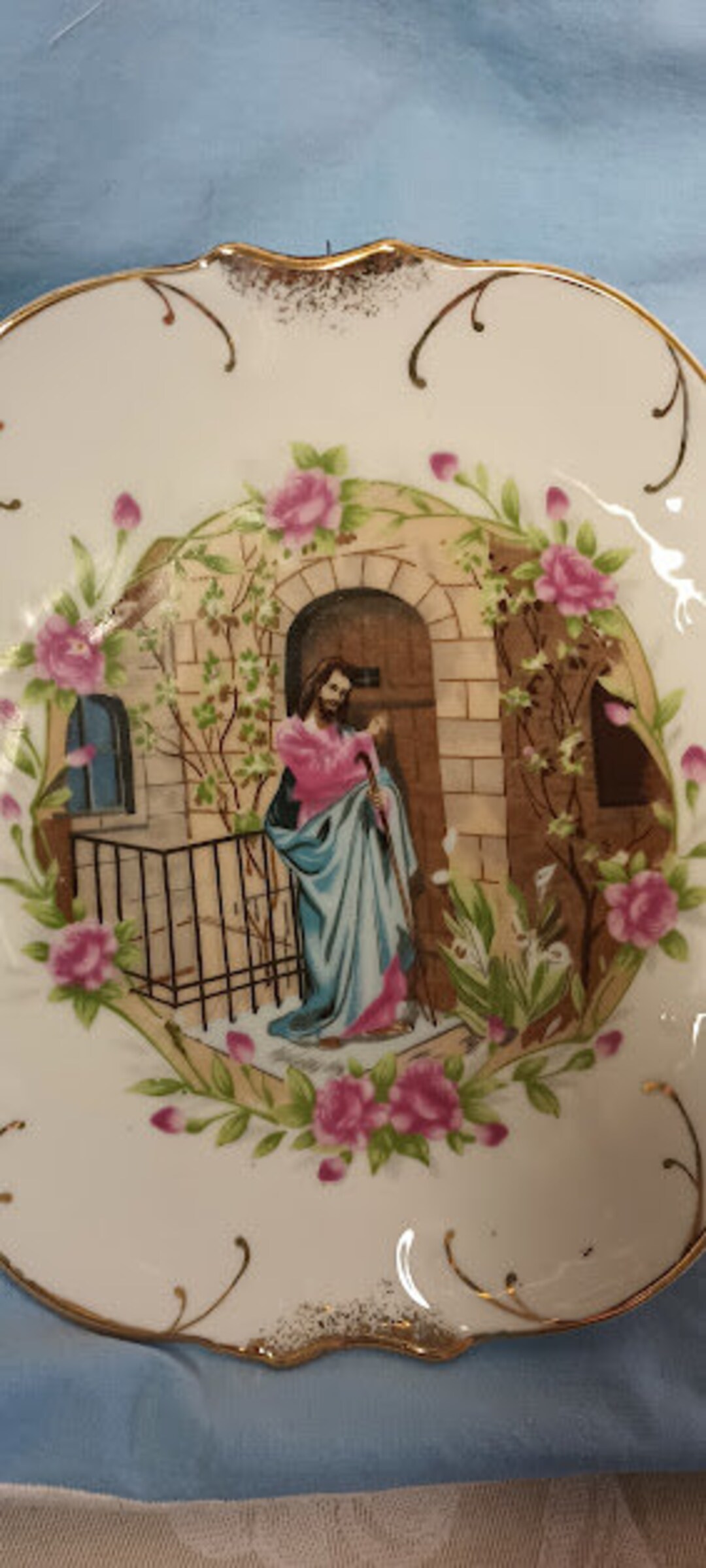 VINTAGE PORCELAIN Jesus Knocking at the Door Display Plate. - Etsy