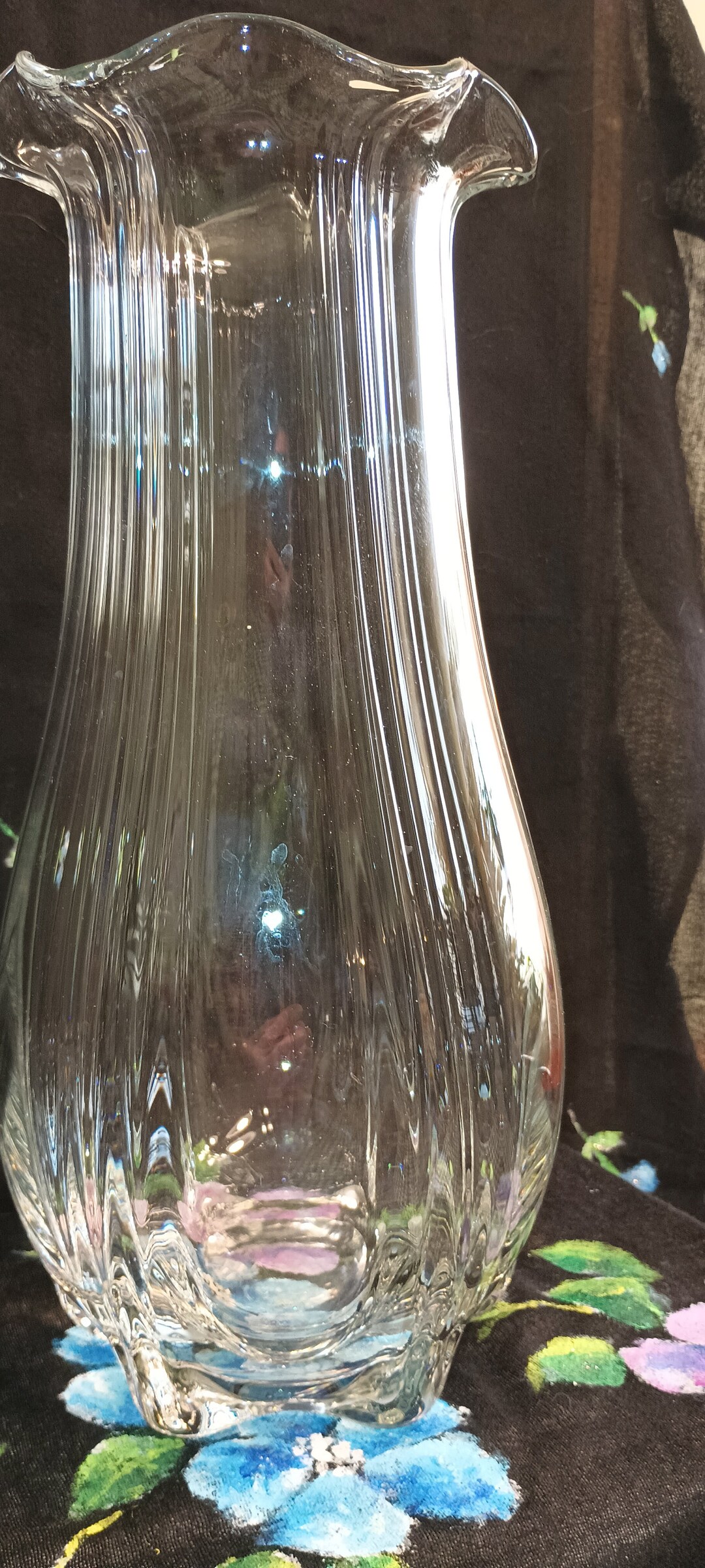 Vintage Glass Tulip Shaped Vase Etsy