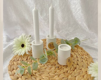 2 in 1 candlestick, for a stick candle or a tea light, HANDMADE