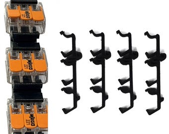 DIN Rail Mounts For Wago 221 Connectors / holds upto 9 Wago