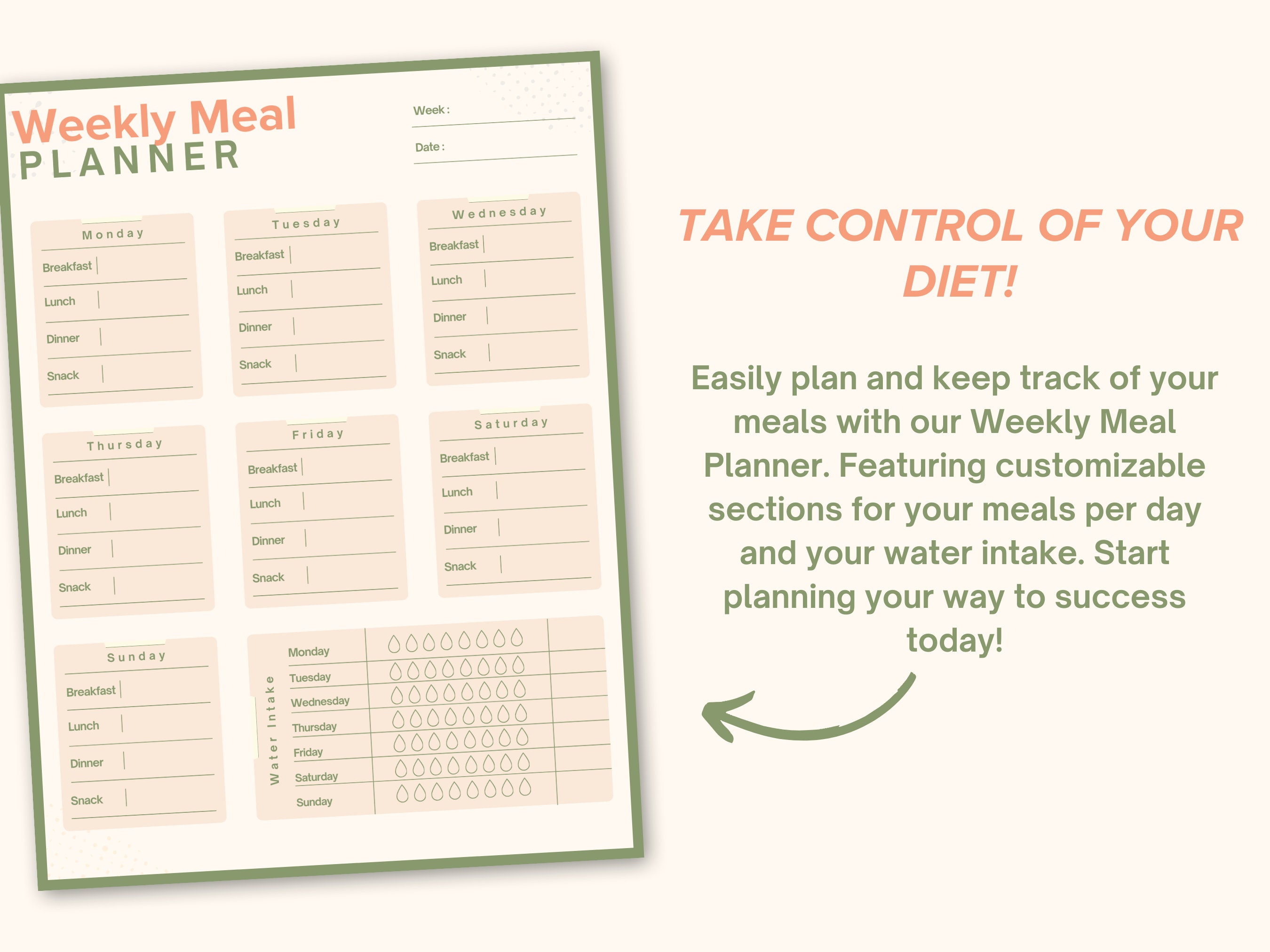 Printable Daily Fitness & Meal Planner | Weight Loss Tracker | New Year ...