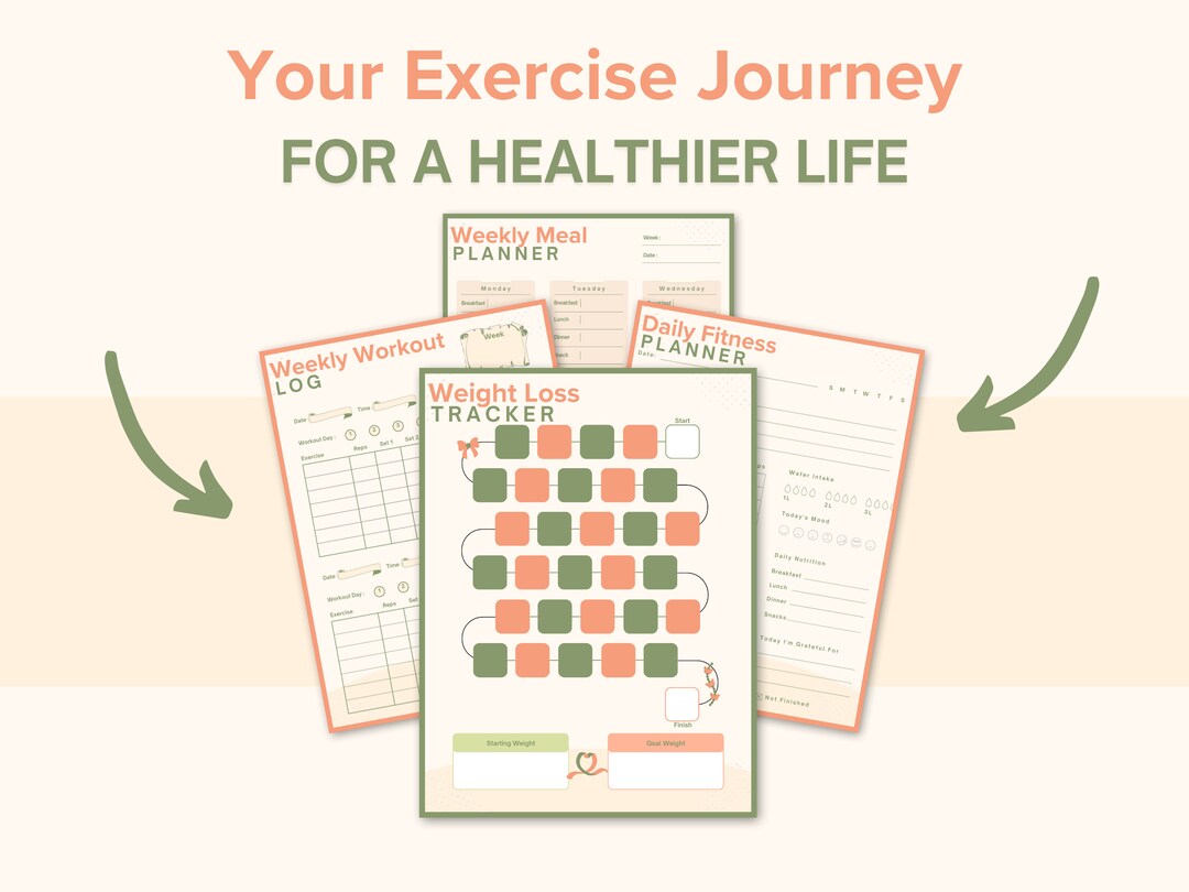 Printable Daily Fitness & Meal Planner | Weight Loss Tracker | New Year ...