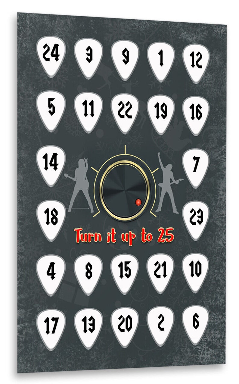 Turn It up Plectrums Advent Calendar Teen Adult 24 X Guitar Picks