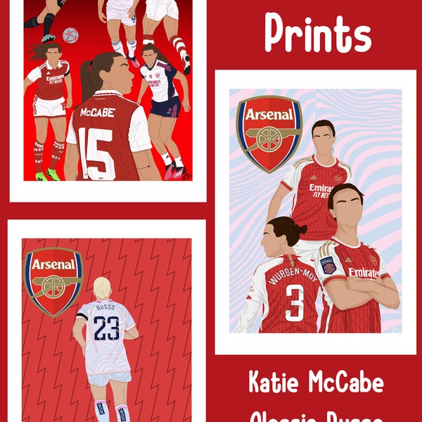 Arsenal Prints: Katie McCabe, Alessia Russo, Lotte Wubben-Moy