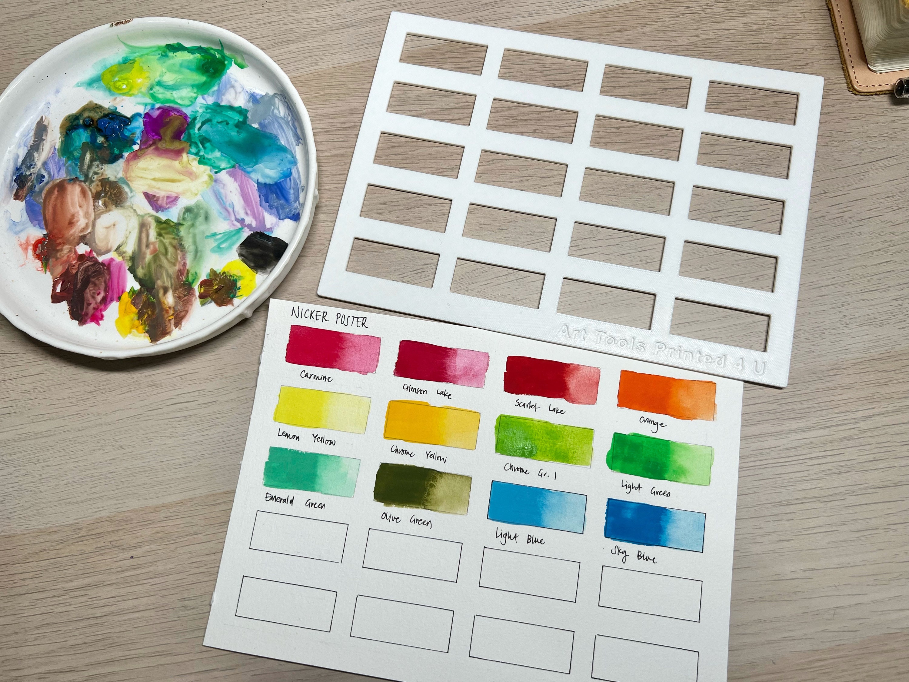 Watercolor Swatch Template A5 Etsy Watercolor Swatch Template A5 Etsy