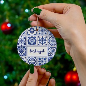 Portuguese Tiles Christmas Ornament: Portugal Ceramic Ornament