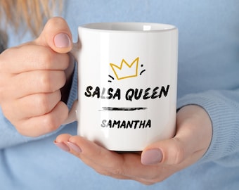 Taza personalizada de la Reina de la Salsa – Regalo para bailarines latinos