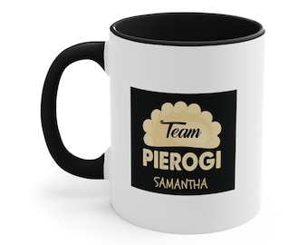 Taza personalizada del equipo Pierogi, regalo de fiesta Pierogi, albóndigas polacas, regalo de Polonia, regalo de Dziadek Babcia, regalo de la familia polaca