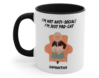 Personalized Cat Grandma Mug: Crazy Cat Lady Gift