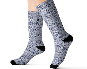 Portugal Socks - Portuguese Azulejos Socks - Lisbon gift - Tile socks