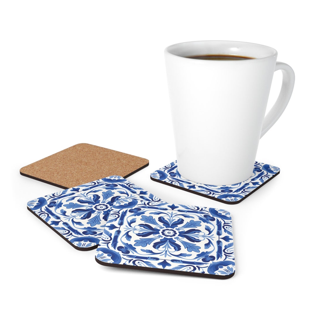 Cork Coasters Portugal Portuguese Tiles Azulejo Coasters Set Etsy