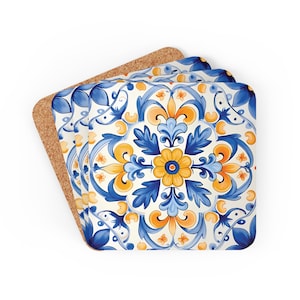 Juego de posavasos de azulejos Azulejo de 4 - Azulejos de Portugal - Regalo de Lisboa