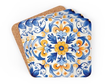 Azulejo Fliesenuntersetzer 4er Set - Portugal Fliese - Lissabon Geschenk