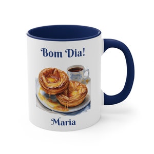 Caneca Portugal personalizada - Caneca Pastel de Nata - Caneca de café Bom Dia - Presente de viajante de Lisboa - Presentes personalizados portugueses