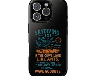 Funda divertida de paracaidismo para iPhone - Funda negra de paracaidista para Galaxy y Pixel - Regalos de paracaidismo