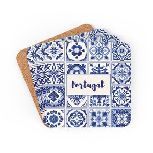 Portuguese tile coasters - Coasters set of 4 - Portugal Gifts