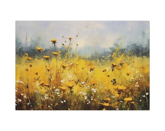 Yellow Wildflower Prairie Canvas Print