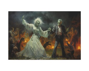 Halloween Spooky Zombies Dancing The Night Away