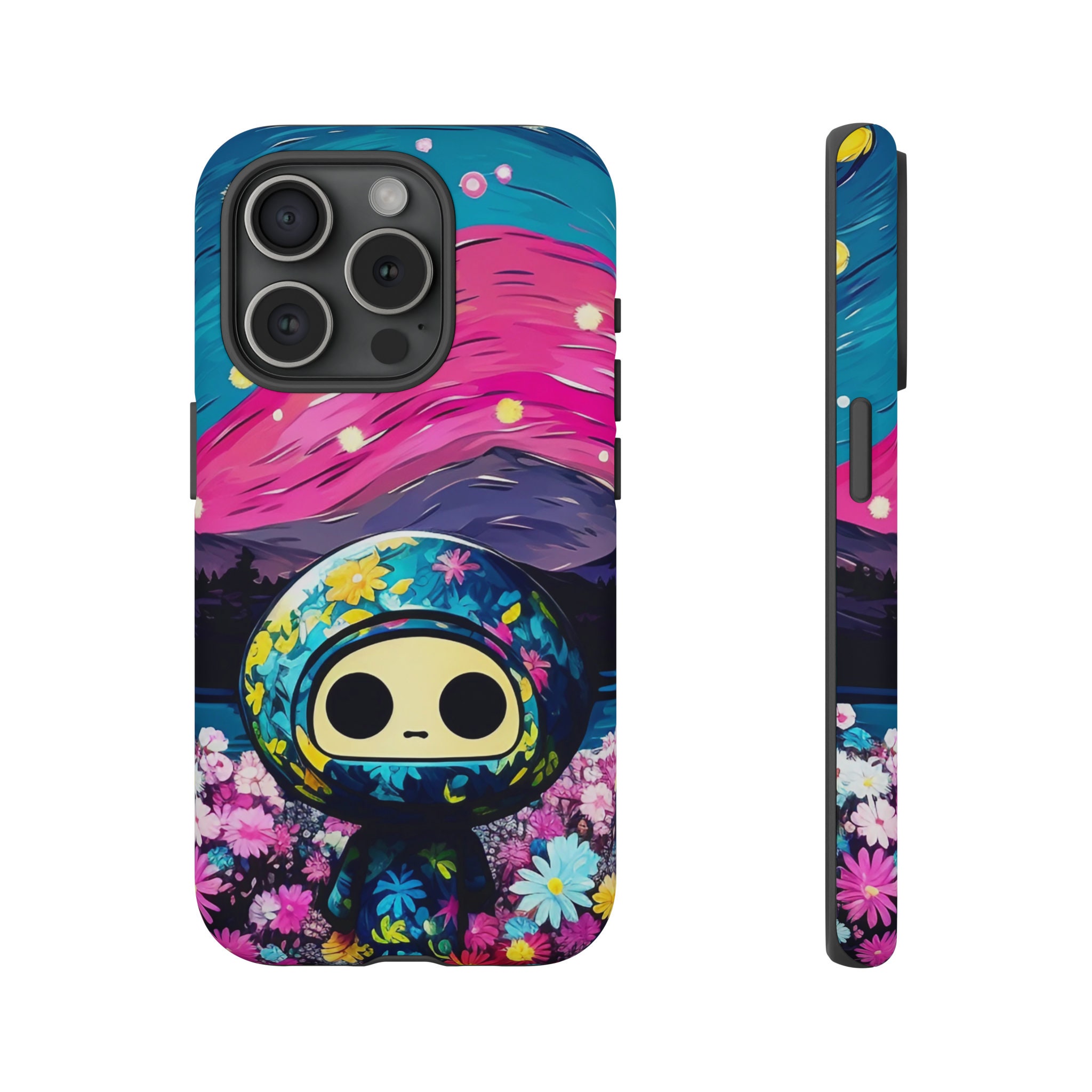 iPhoneケース iPhone - Murakami Flower I Phone Case 13Pro Takashi Murakami KaiKai Kiki Hard Flower XR iPhone Case Blue
