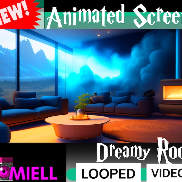 Dreamy Cloud Room Animated Background Magical Streamer Editable Music Visualizer Fantasy Mystical Desktop Youtube Overlay Screen Cozy Room