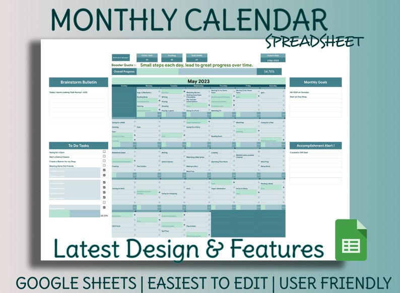2024 Calendar Planner Monthly Calendar Template Google Sheets