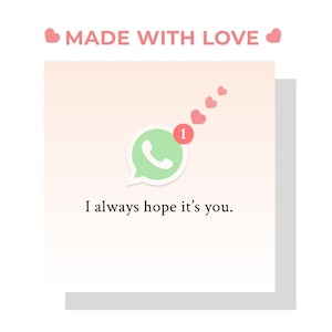 WhatsApp Valentines Day Card Birthday Card Love You App Message Notification Girlfriend Boyfriend Wife Husband Love