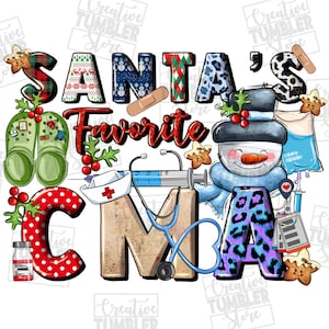 Santa is favorite CMA png sublimation design download, Certified Medical Assistant png, Nurse png, Christmas png, sublimate designs download