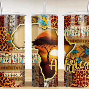 Afrikaanse kaart 20 oz magere tuimelaar png sublimatie ontwerp download, tuimelaar wrap png, 20 oz tuimelaar ontwerpen, Juneteenth tuimelaar png download