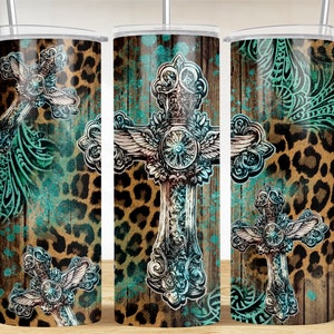 Western cross turquoise 20oz skinny tumbler png sublimation design download, western tumbler png, western patterns png, sublimate download
