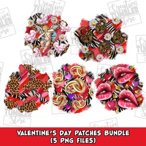 Valentinstag Patches png Sublimation Design Bundle, Happy Valentine&#39;s png, 14. Februar png, Valentinstag png, Designs herunterladen