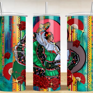 Bailarina de flamenco 20 oz vaso flaco png, vaso occidental png, vaso mexicano png, México png, diseños sublimados descargar