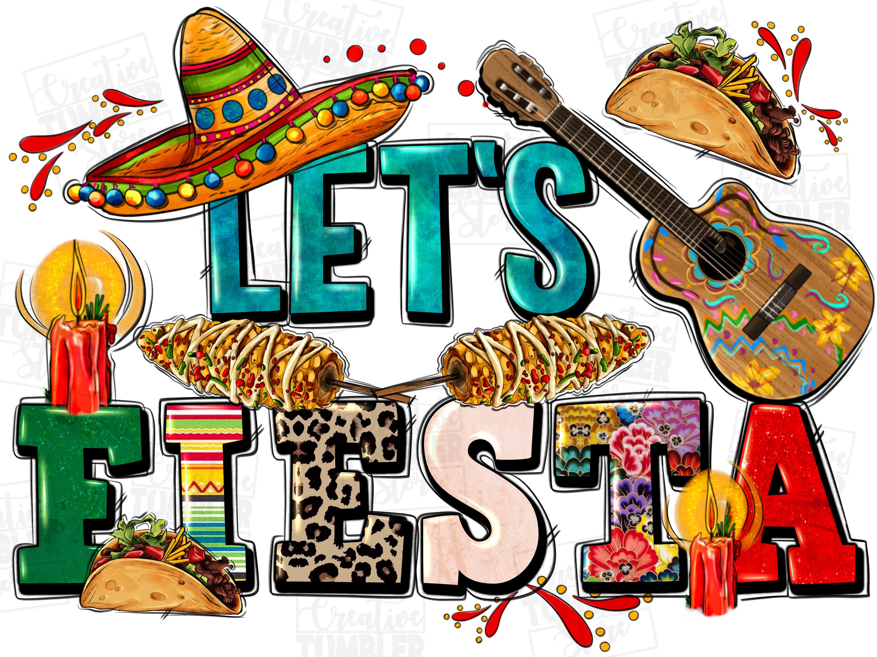 Let's Fiesta Png Sublimation Design Download Mexican Day - Etsy