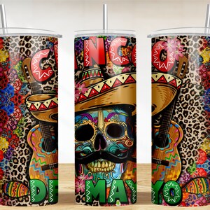 Cinco de mayo 20 oz skinny tumbler png sublimation design download, tumbler wrap png, 20 oz tumbler designs, tumbler png download